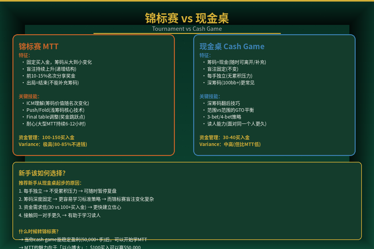 锦标赛 vs 现金桌